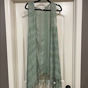 Sage green long vest
